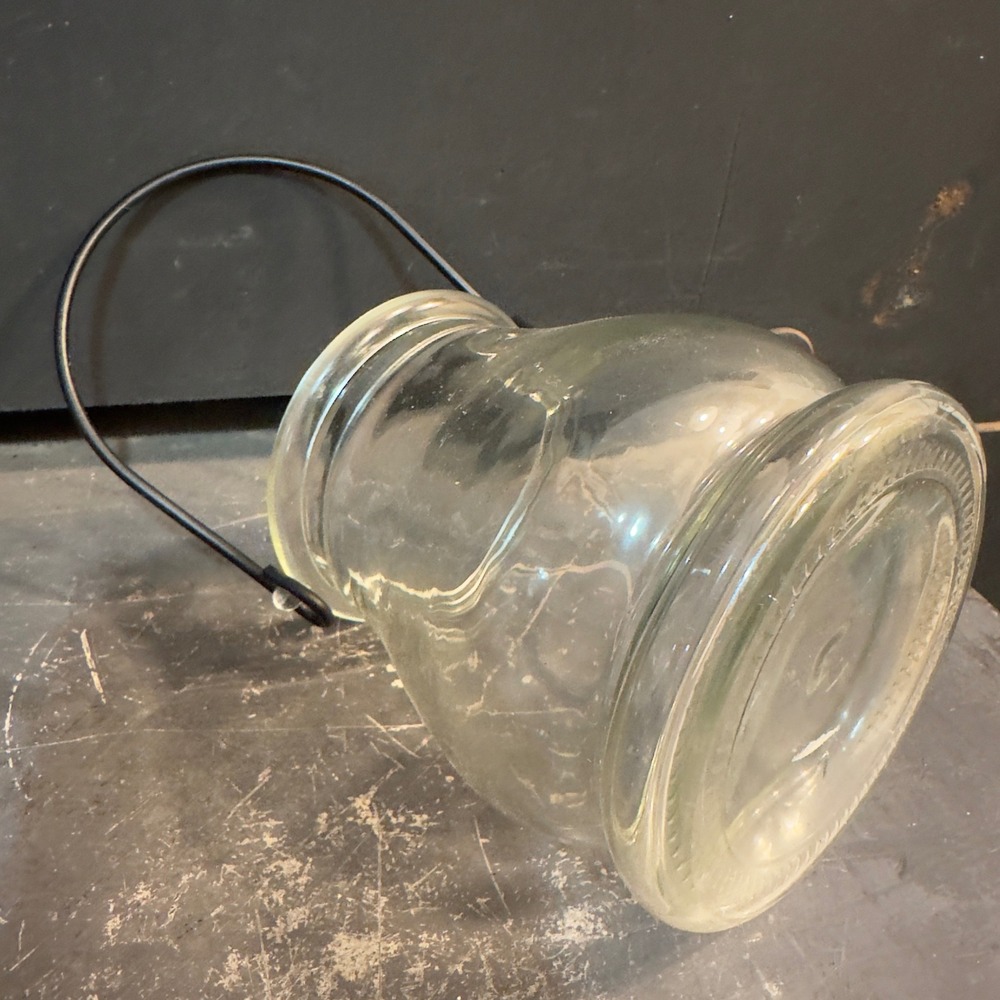 Glass Candle Holder Lantern Jar Metal Handle Farmhouse Rustic Decor - Picture 4 of 6